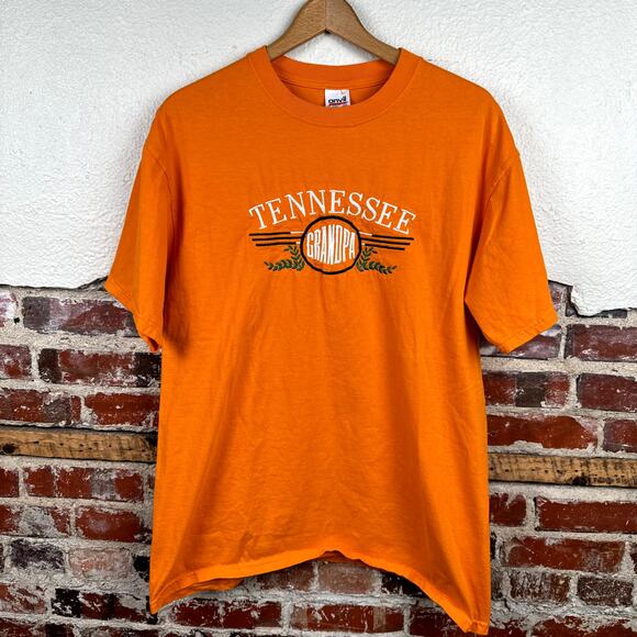 Vintage Tennessee Vols Shirt 2XL Orange Short Sleeve Grandpa Embroidered USA 90s - Picture 1 of 6